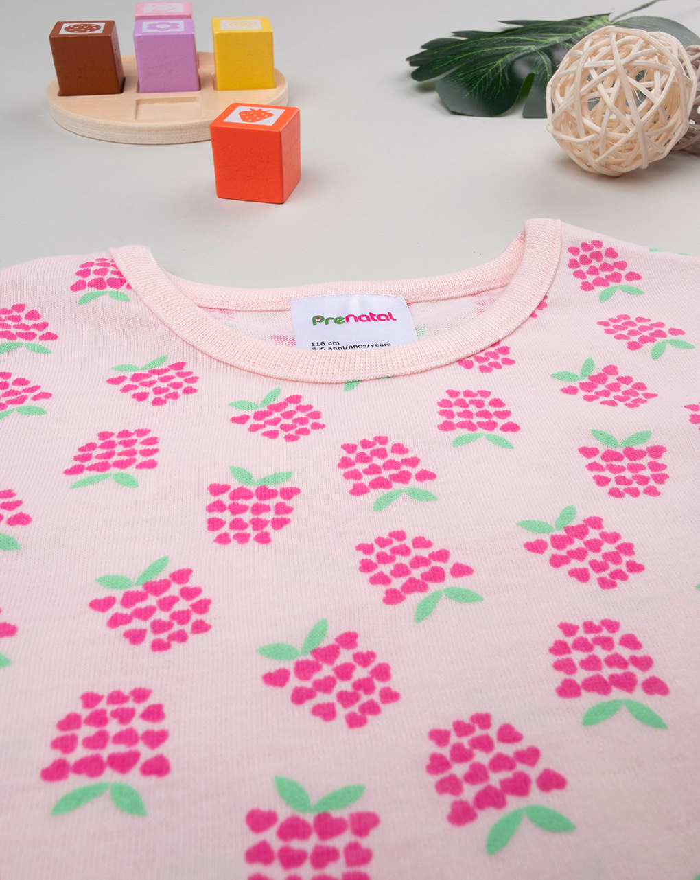 παιδική πιτζάμα ροζ με φρούτα για κορίτσι - Prénatal