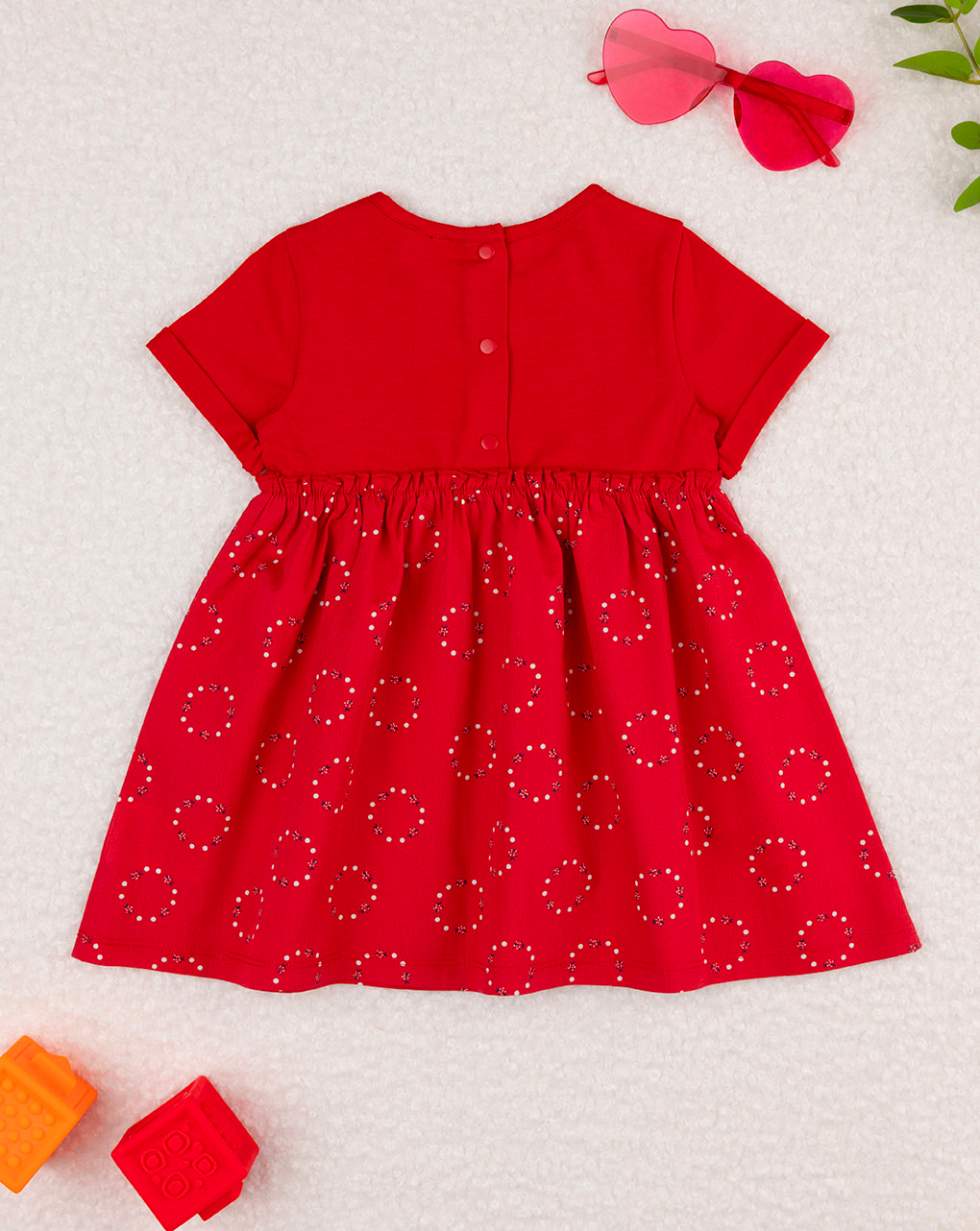 βρεφικό φόρεμα κόκκινο με πασχαλίτσες για κορίτσι - Prénatal