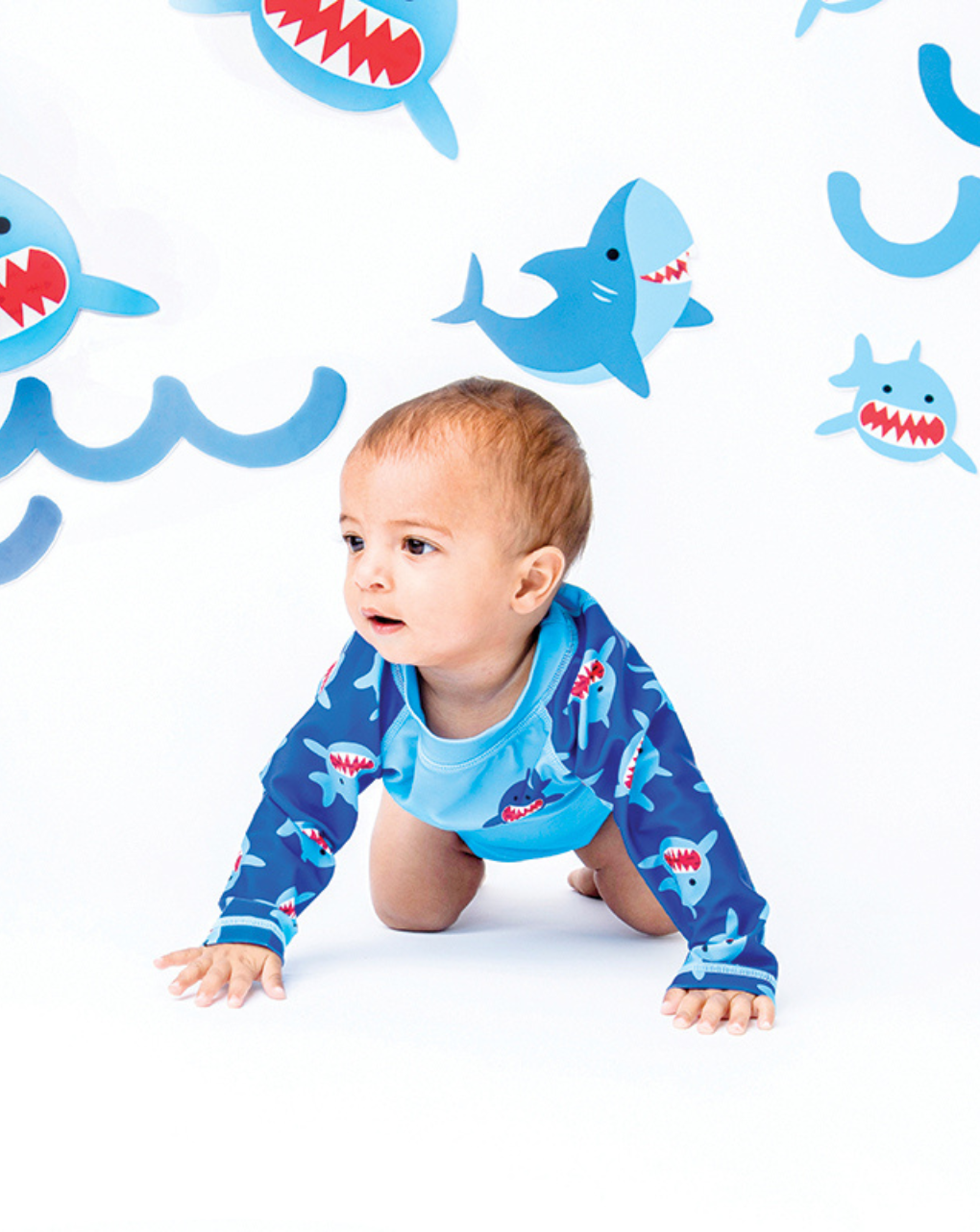 Zoocchini αντηλιακό μπλουζάκι upf50+ sherman the shark zoo12201 - Zoocchini