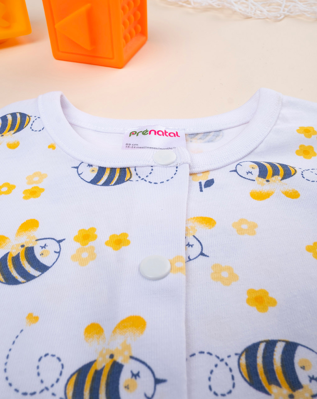 βρεφική ολόσωμη κοντή πιτζάμα με μέλισσες για κορίτσι - Prénatal