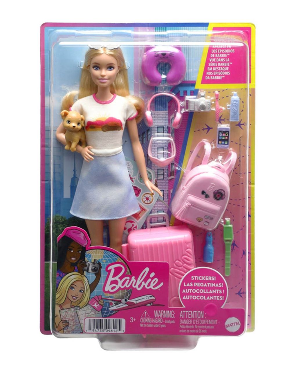 Barbie κούκλα και αξεσουάρ έτοιμη για ταξίδι hjy18