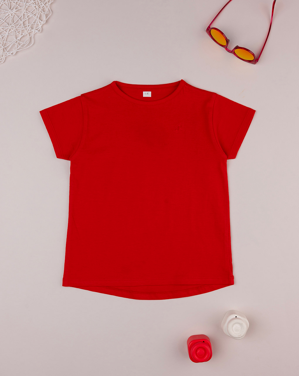 παιδικό t-shirt basic κόκκινο "άπειρο" για κορίτσι