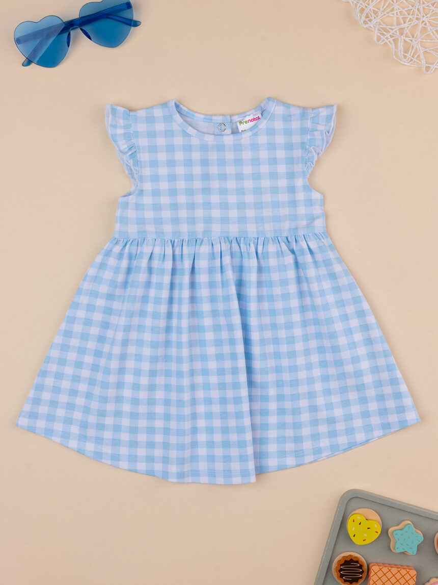 βρεφικό φόρεμα καρό γαλάζιο/λευκό για κορίτσι - Prénatal