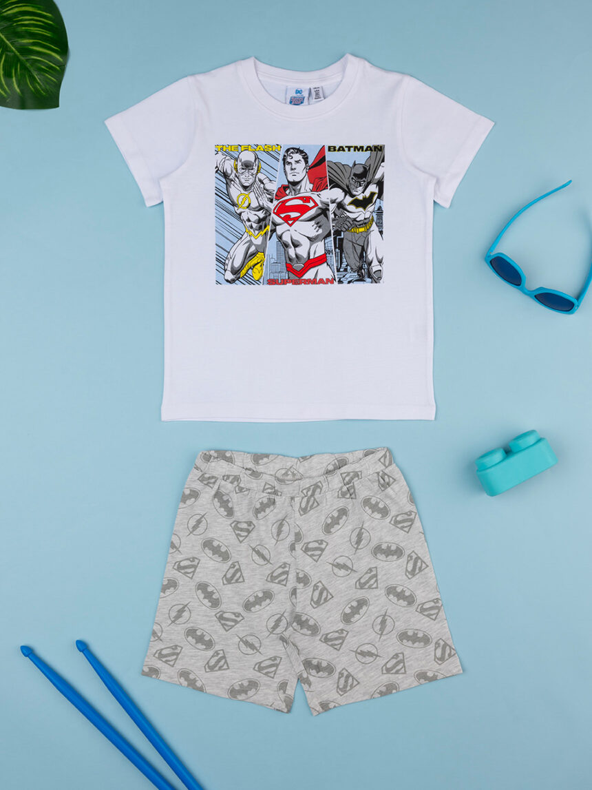 παιδική πιτζάμα λευκή/γκρι superheroes για αγόρι - Prénatal