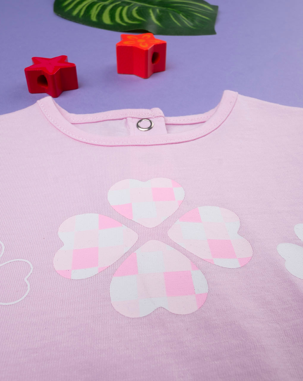 βρεφικό t-shirt ροζ με καρδούλες για κορίτσι - Prénatal