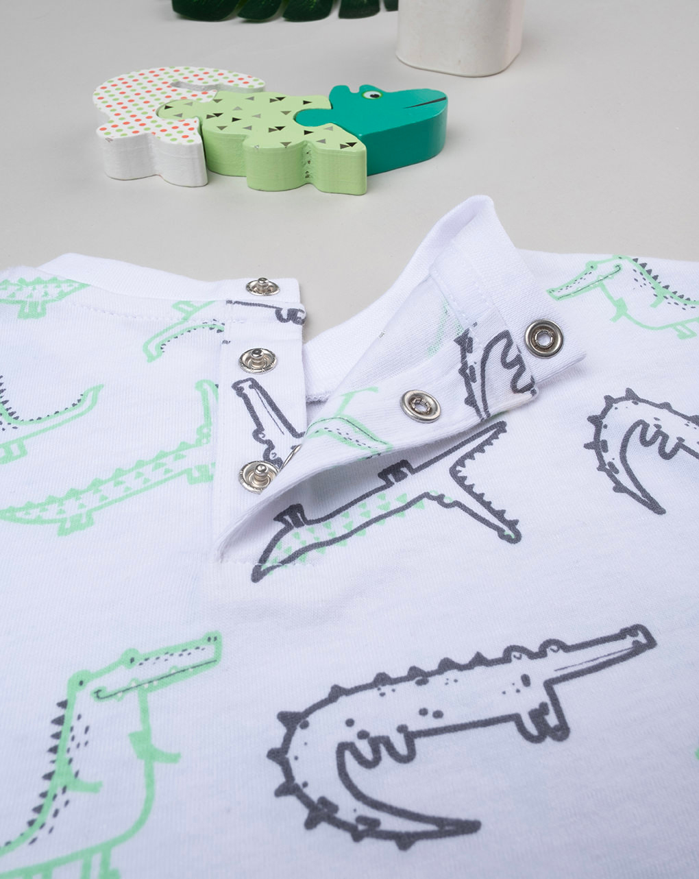 βρεφικό t-shirt λευκό με δεινόσαυρους για αγόρι - Prénatal