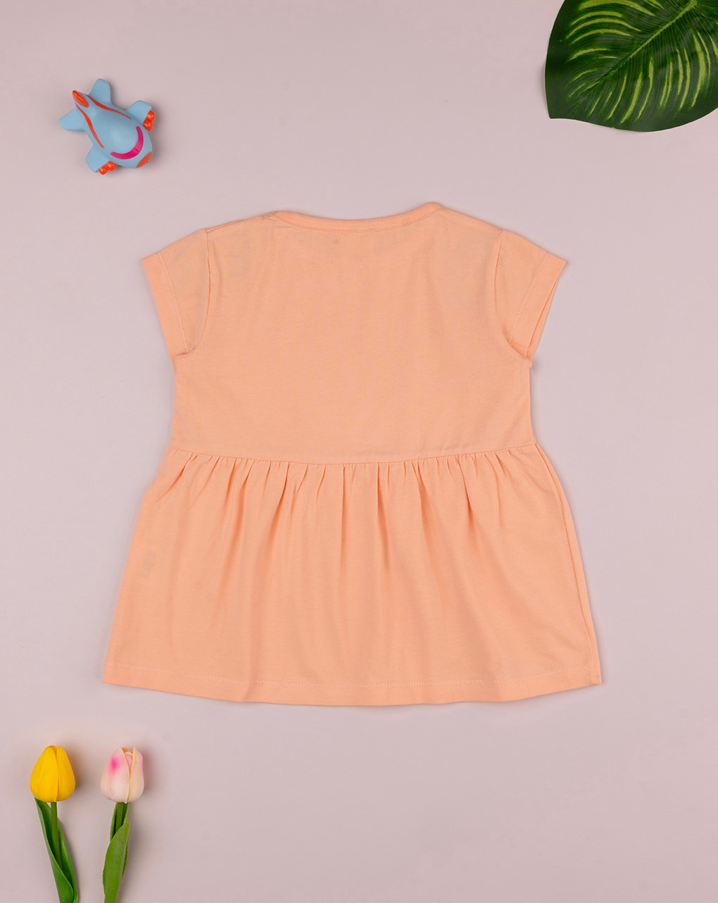 παιδικό t-shirt πορτοκαλί με λουλούδια για κορίτσι - Prénatal