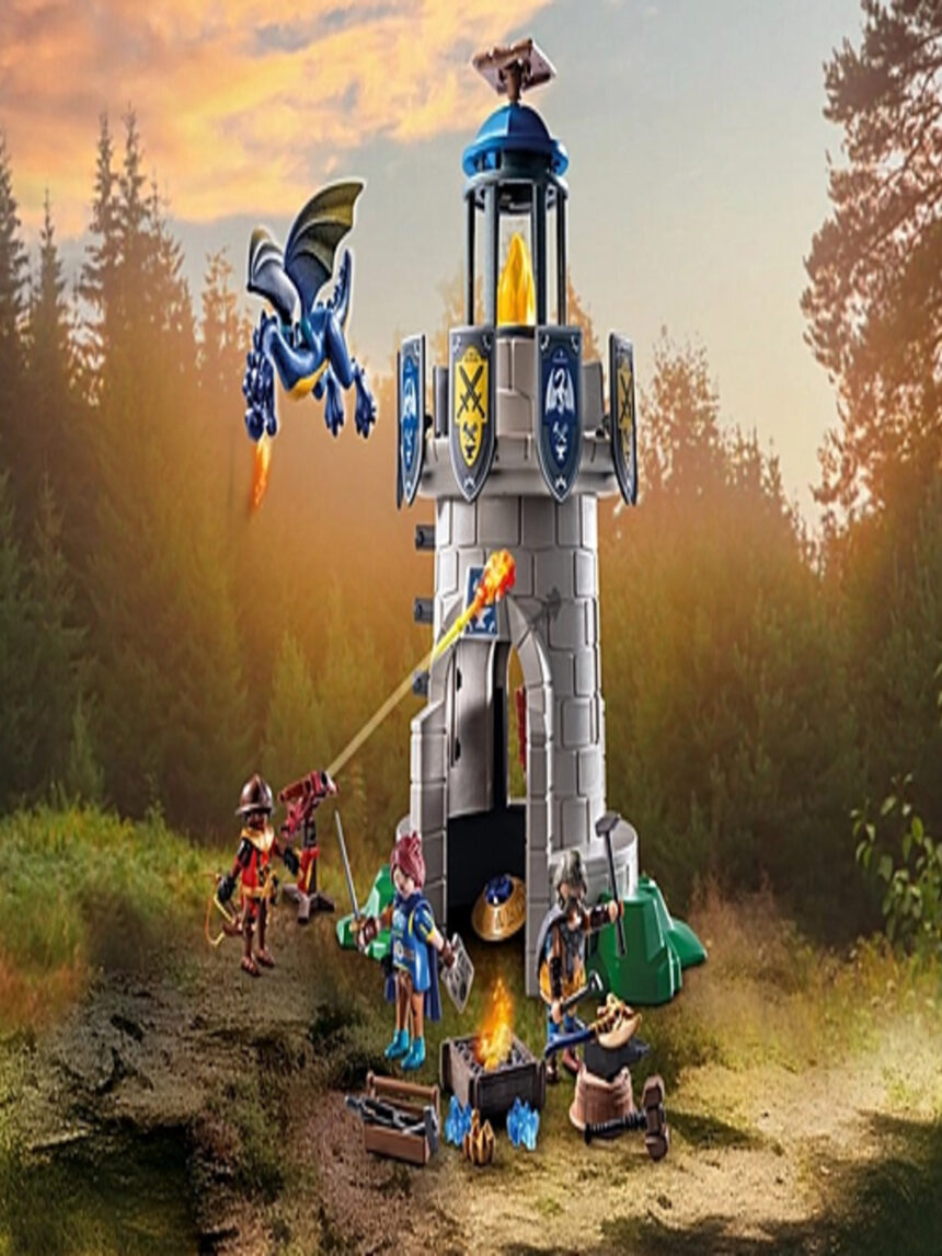 Playmobil λαμπάδα και πύργος ιπποτών με δράκο και σιδηρουργό 71483 - Playmobil