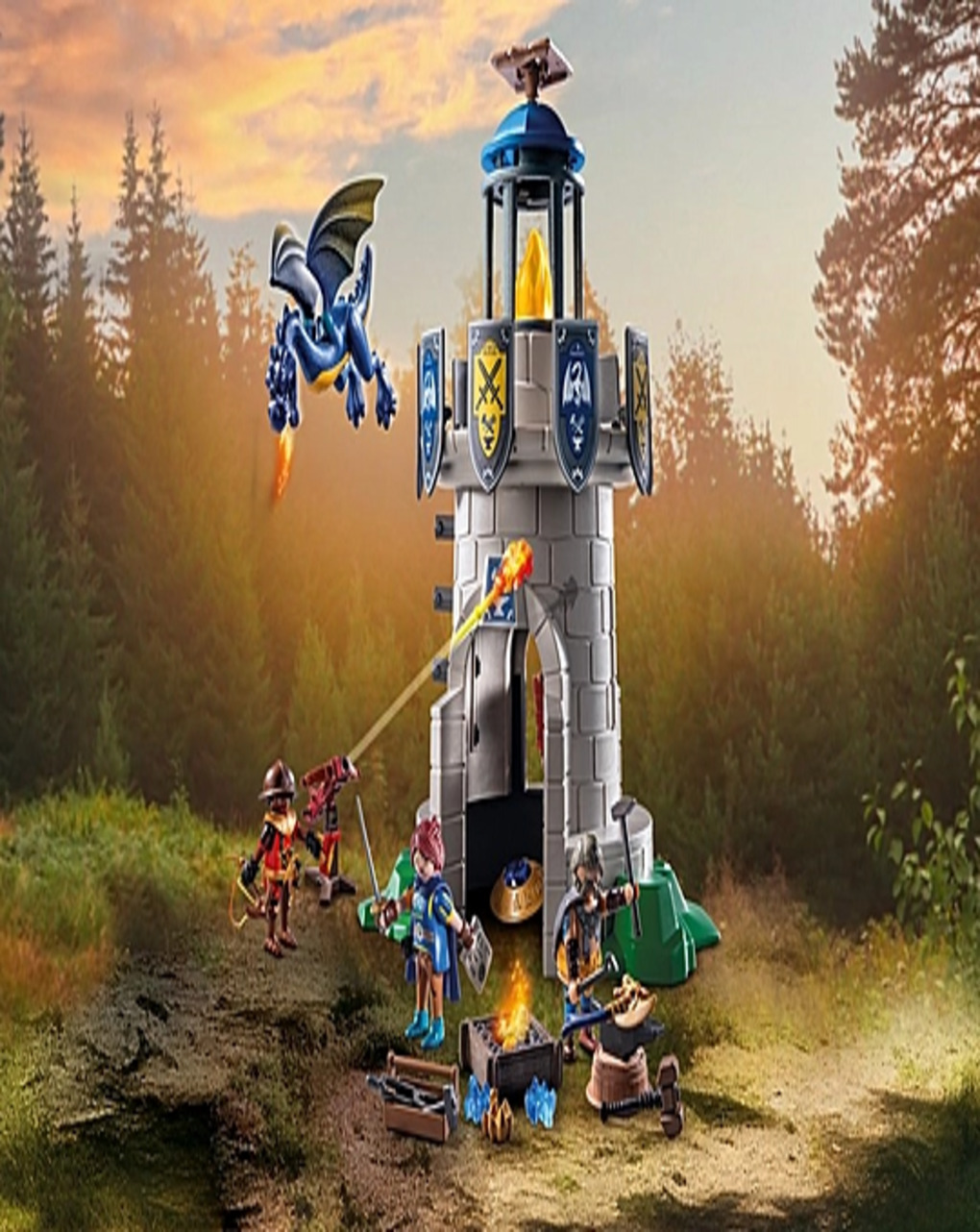 Playmobil πύργος ιπποτών με δράκο και σιδηρουργό 71483 - Playmobil