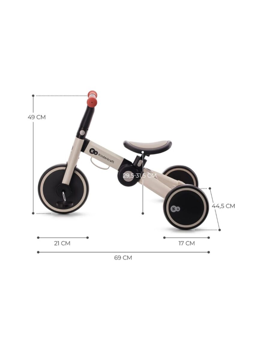 Kinderkraft πτυσόμενο τρίκυκλο ποδήλατο 4trike silver grey kr4tri22gry0000 - Kinderkraft