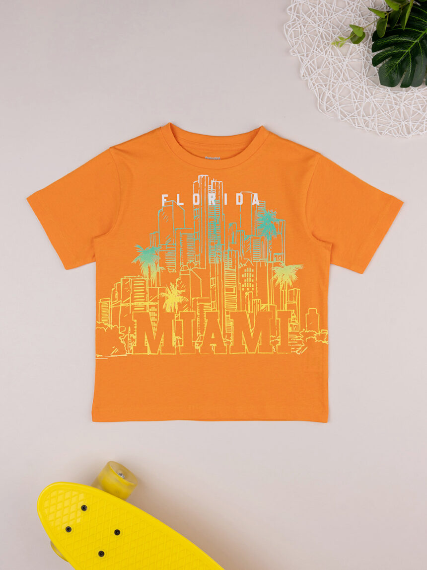 παιδικό t-shirt πορτοκαλί miami για αγόρι - Prénatal
