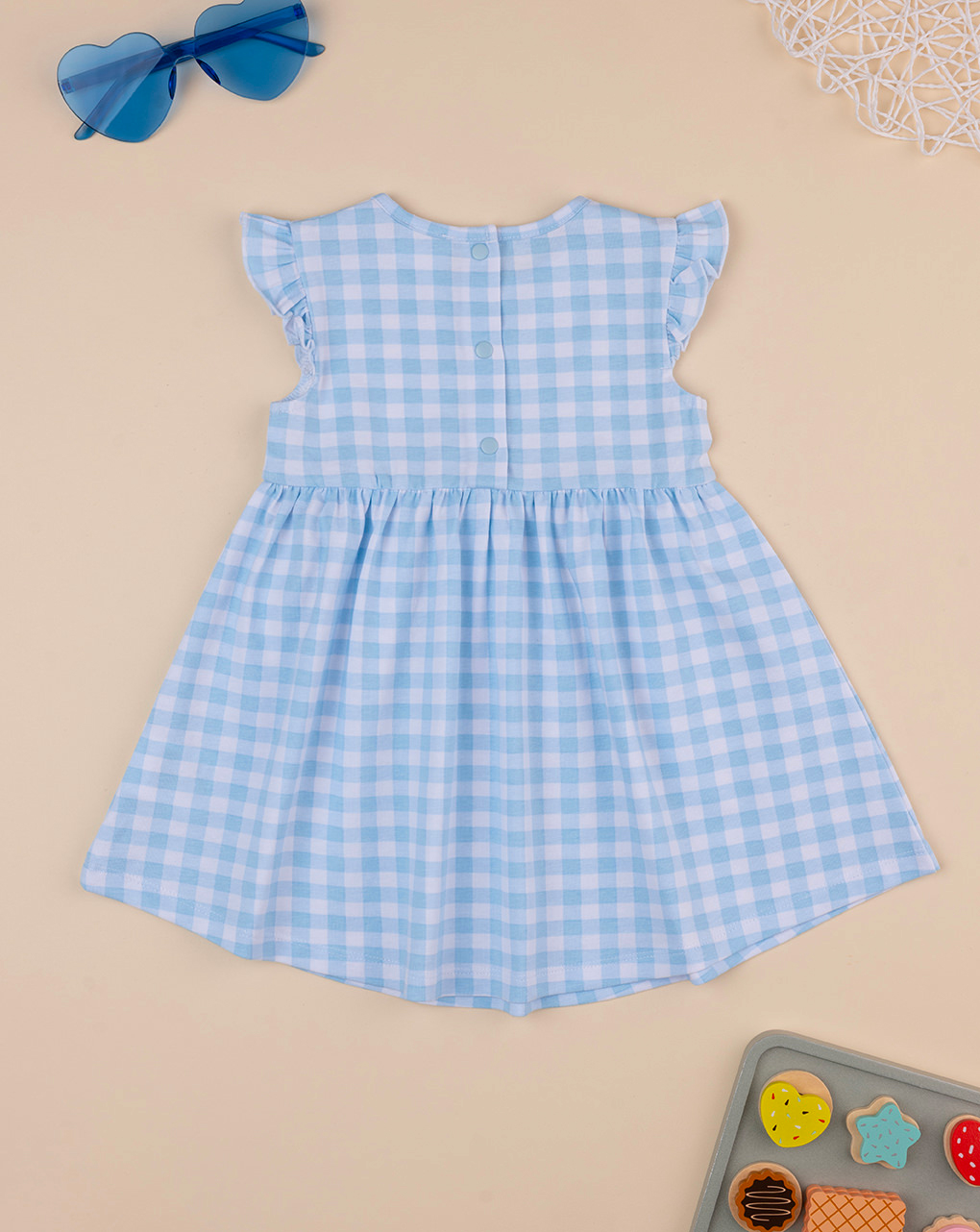 βρεφικό φόρεμα καρό γαλάζιο/λευκό για κορίτσι - Prénatal