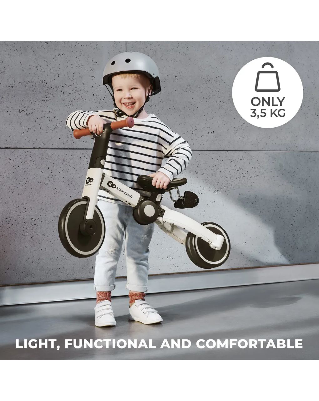 Kinderkraft πτυσόμενο τρίκυκλο ποδήλατο 4trike silver grey kr4tri22gry0000 - Kinderkraft