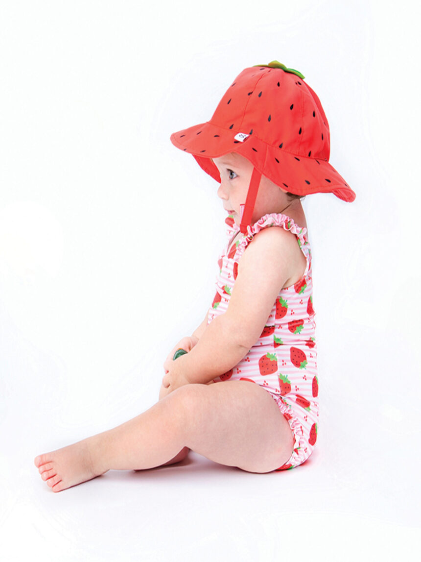 Zoocchini σετ ολόσωμο μαγιό με uv καπέλο strawberry zoo16303 - Zoocchini