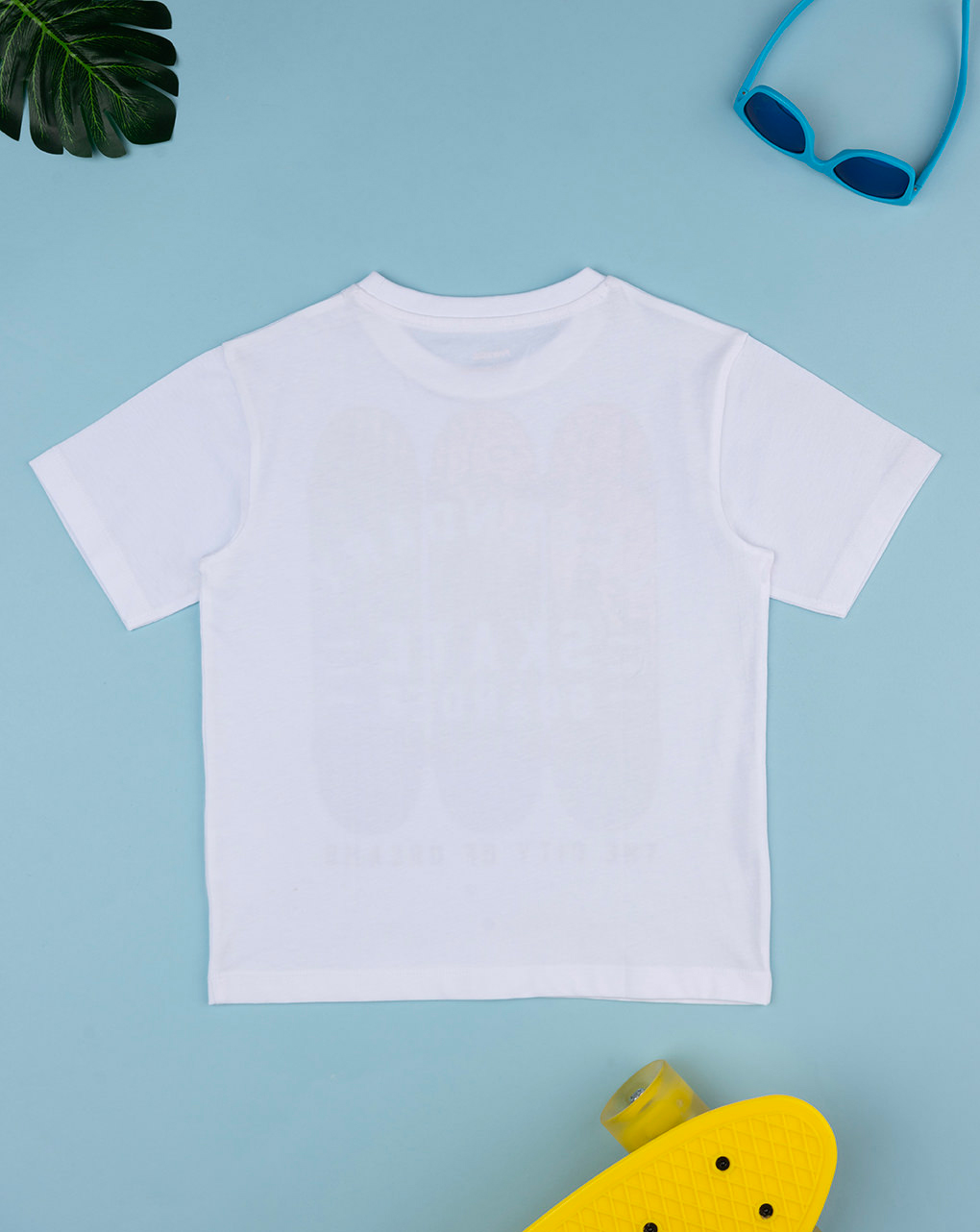 παιδικό t-shirt λευκό skateboarder για αγόρι - Prénatal
