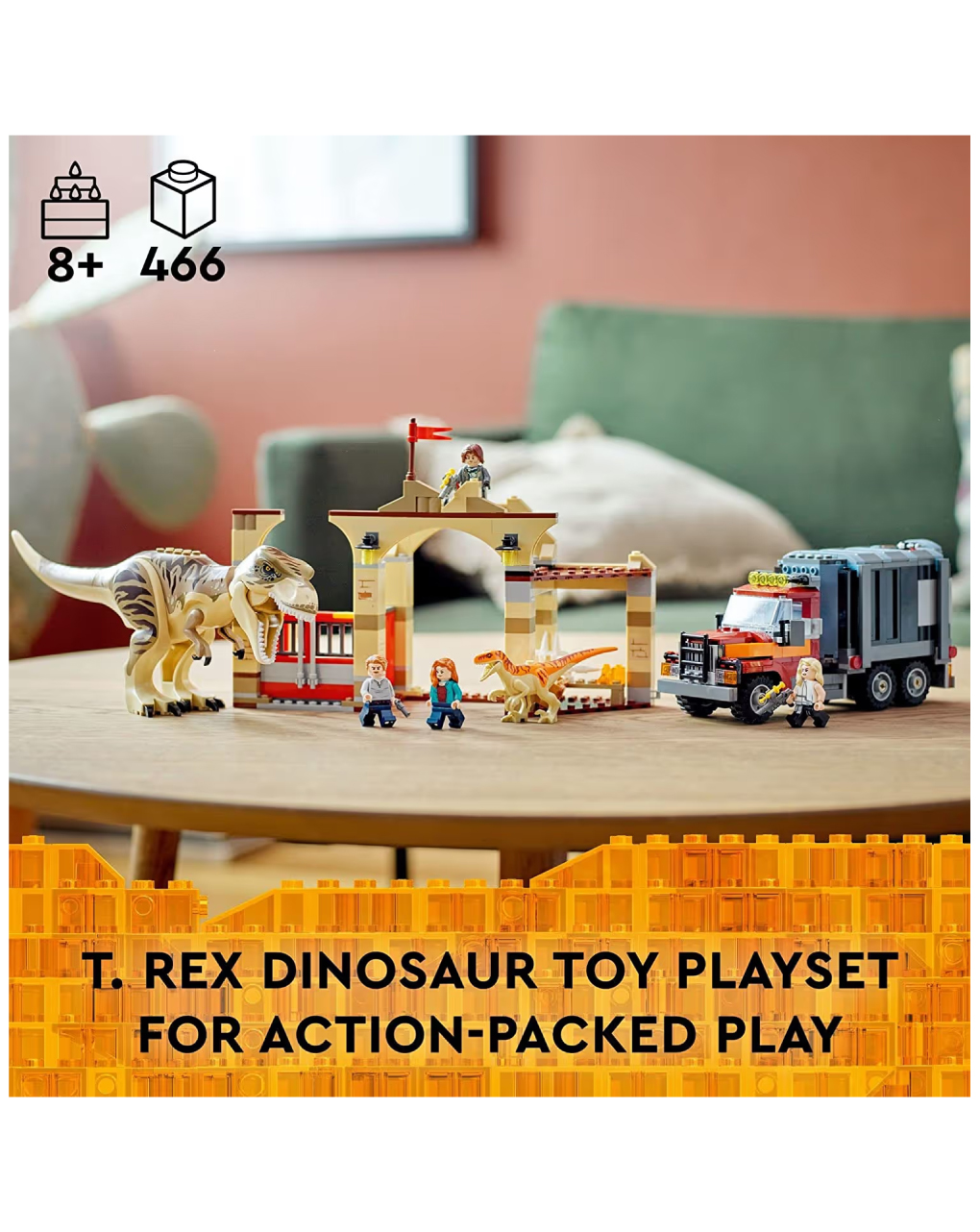 Lego jurassic world t. rex & atrociraptor dinosaur breakout 76948 - Lego