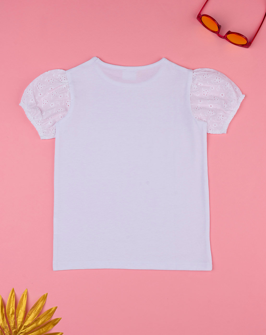 παιδικό t-shirt λευκό με δαντέλα για κορίτσι - Prénatal
