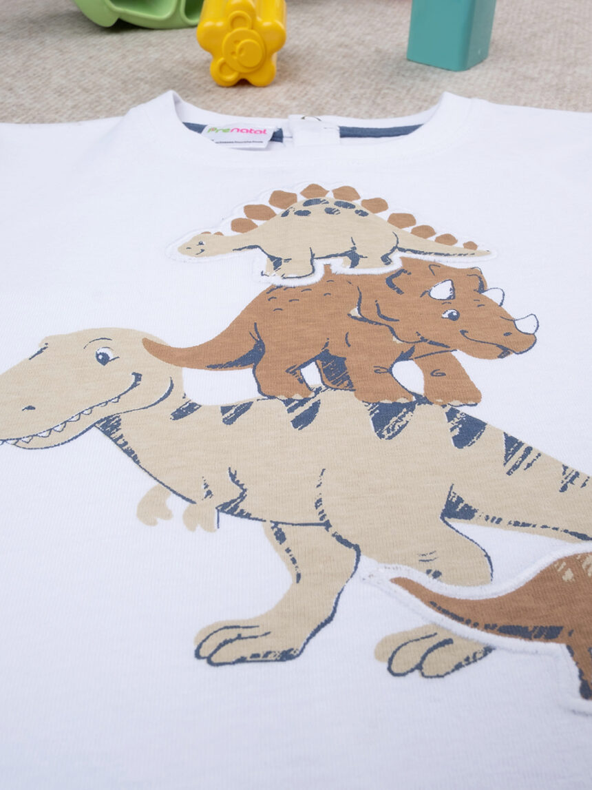βρεφικό t-shirt λευκό dino για αγόρι - Prénatal