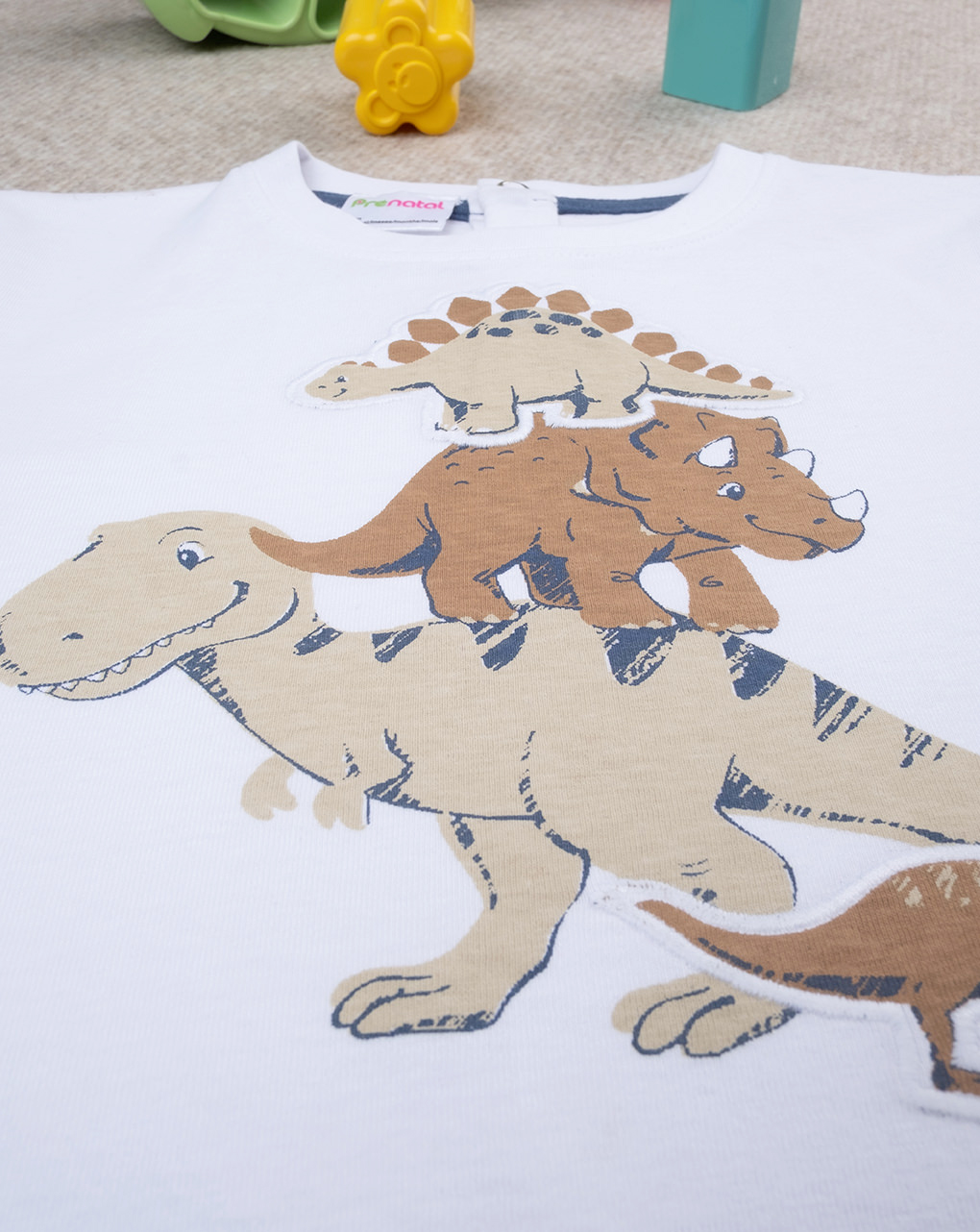 βρεφικό t-shirt λευκό dino για αγόρι - Prénatal