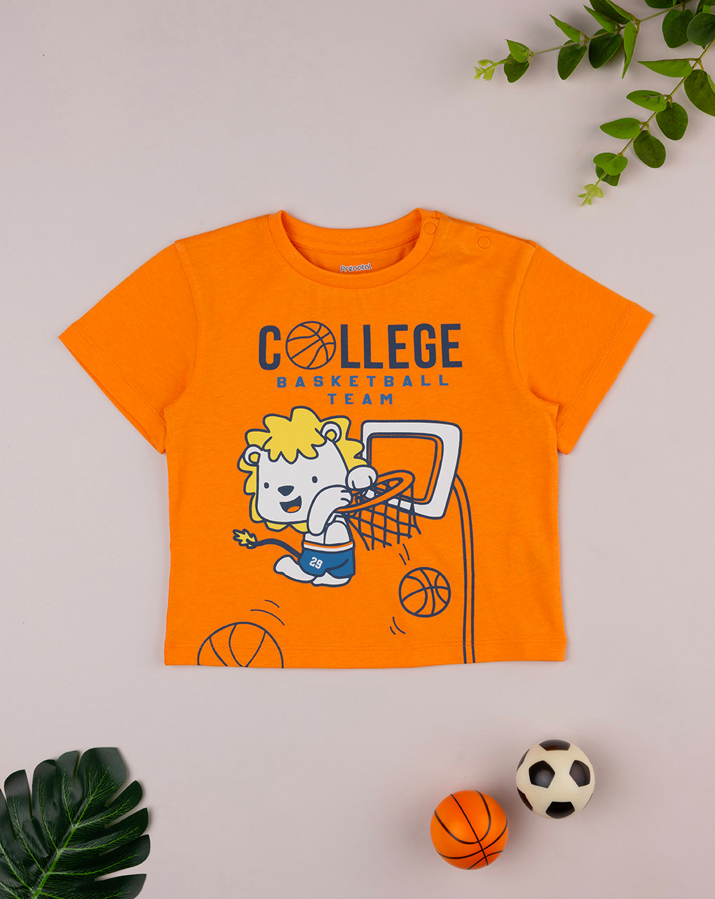 βρεφικό t-shirt πορτοκαλί basketball για αγόρι