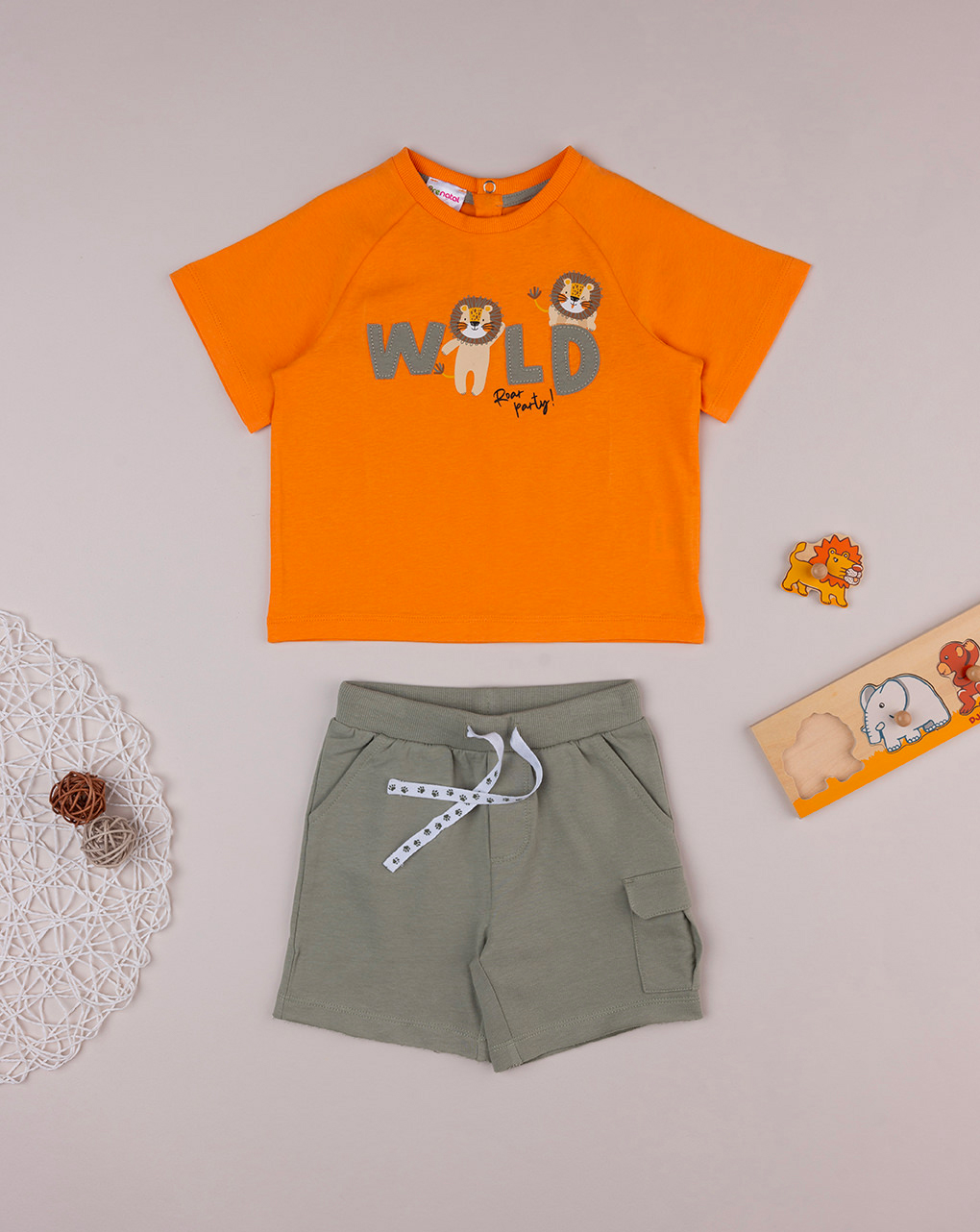 βρεφικό σετ t-shirt και σορτσάκι wild για αγόρι - Prénatal