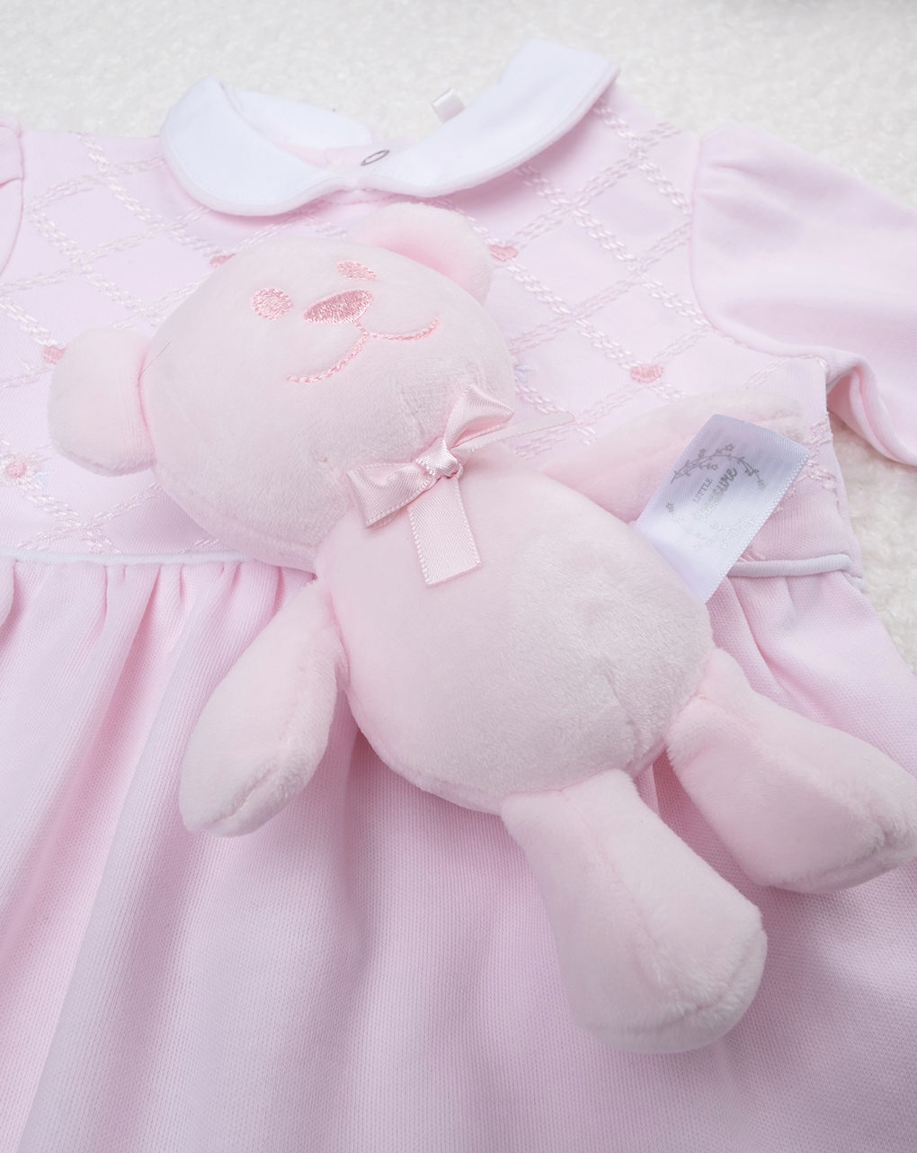 βρεφικό φορμάκι ροζ με καρδούλες gift για κορίτσι - Prénatal