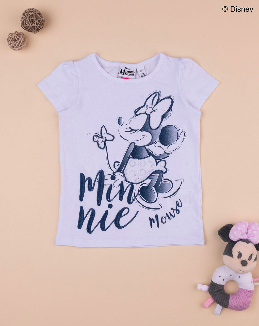 παιδικό t-shirt λευκό minnie για κορίτσι - Prénatal