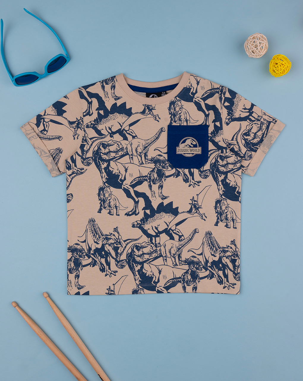 παιδικό t-shirt μπεζ jurassic world για αγόρι