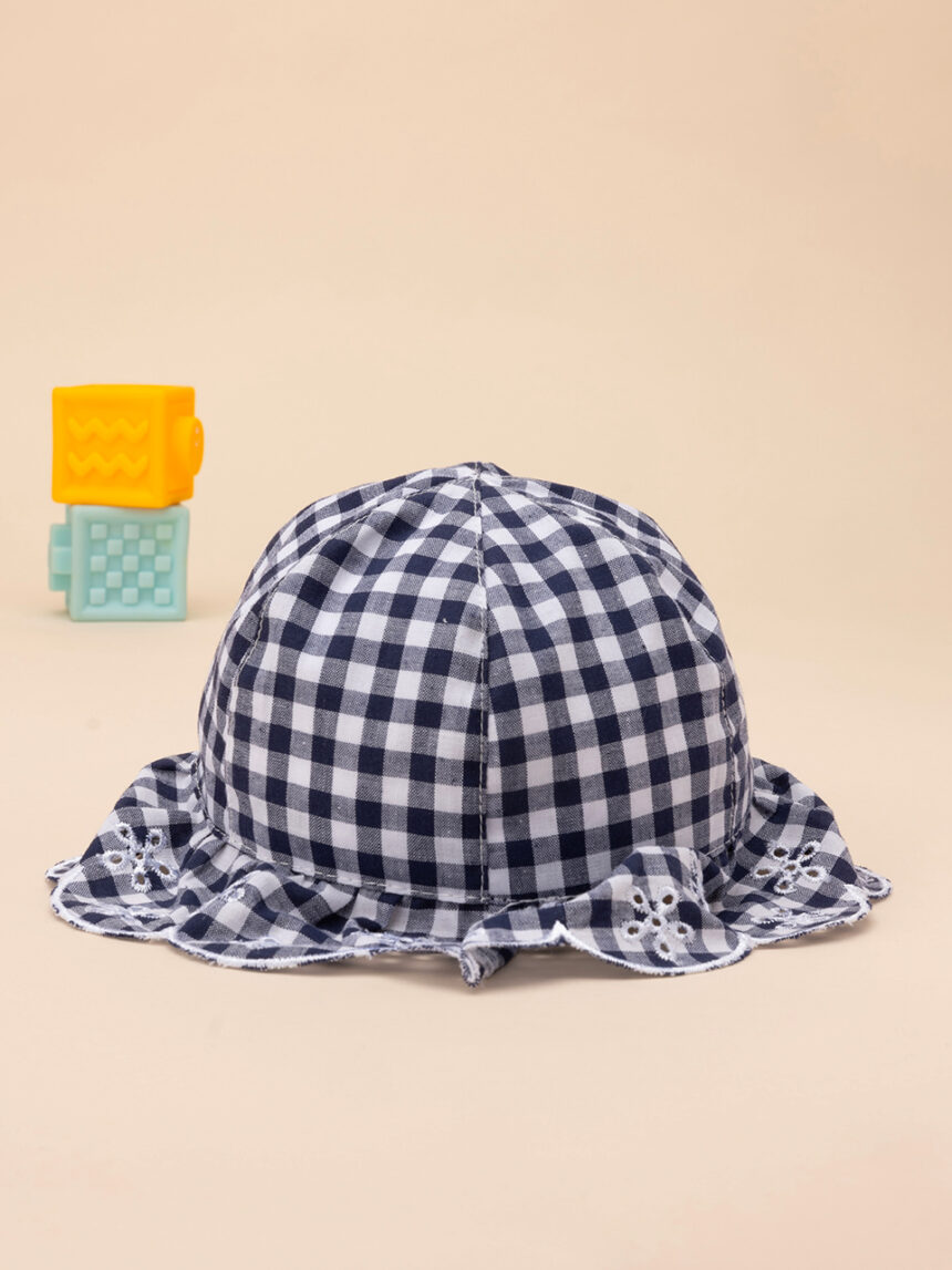 βρεφικό καπέλο καρό μπλε/λευκό για κορίτσι - Prénatal