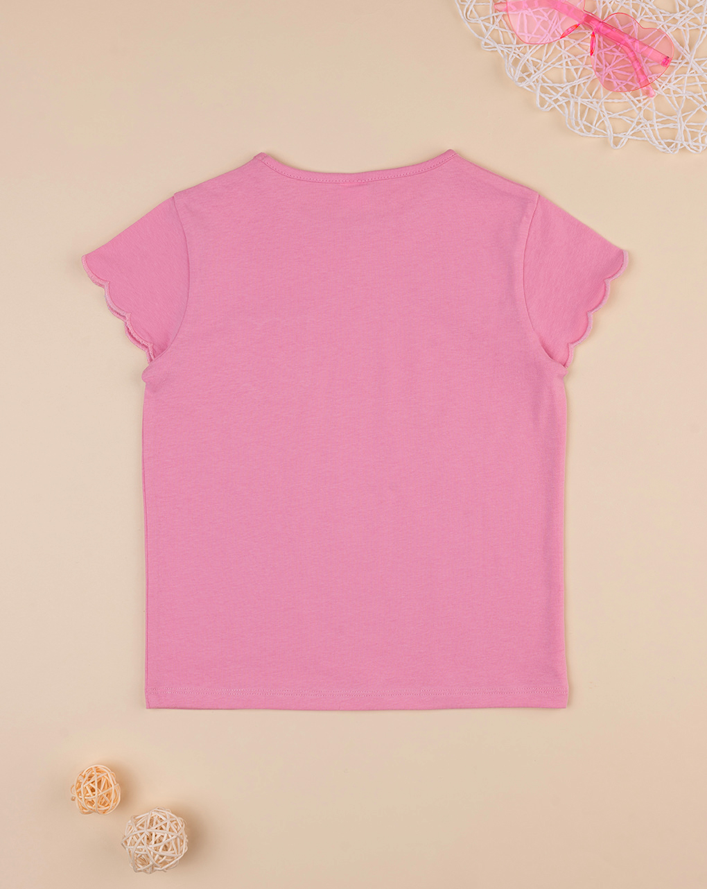 παιδικό t-shirt ροζ με τσέπη για κορίτσι - Prénatal