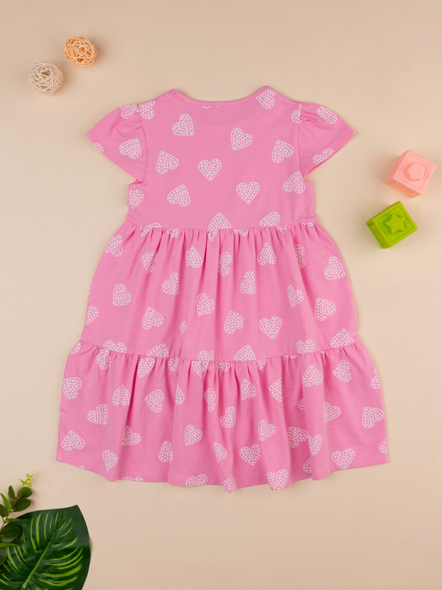 παιδικό φόρεμα ροζ με καρδούλες για κορίτσι - Prénatal
