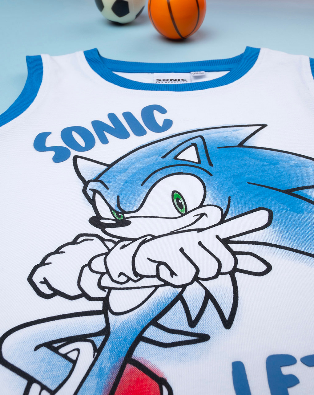 παιδικό σετ αμάνικη μπλούζα και σορτσάκι sonic για αγόρι - Prénatal