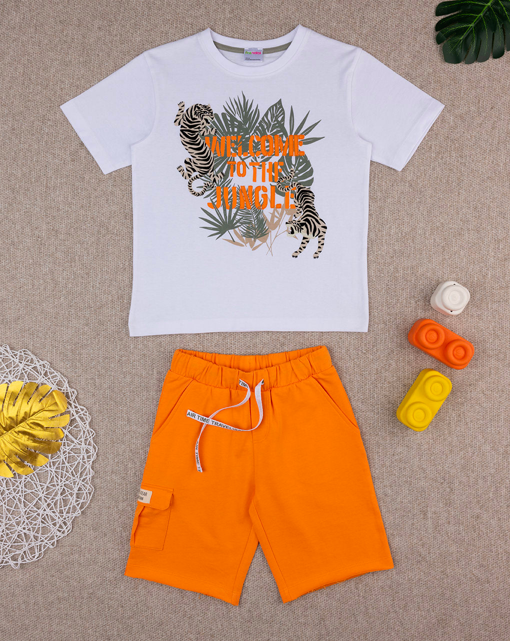 παιδικό σετ t-shirt και βερμούδα safari για αγόρι