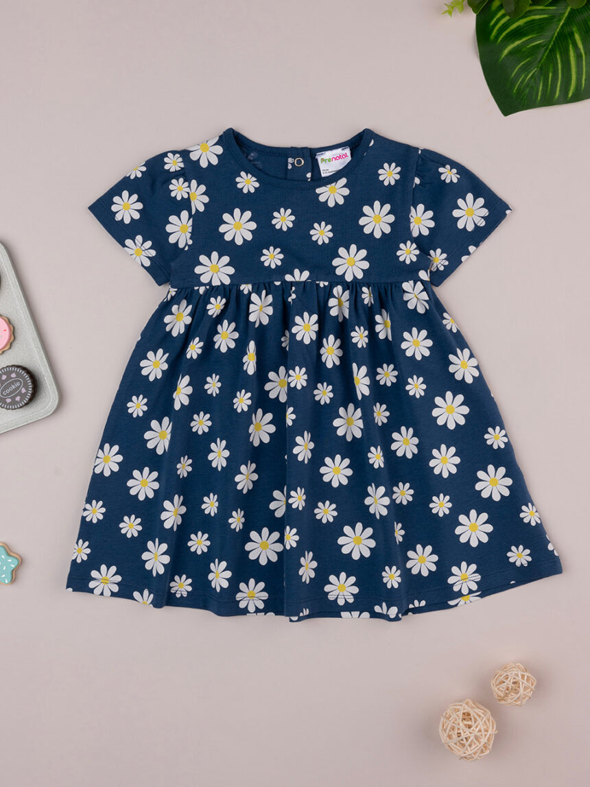 βρεφικό φόρεμα μπλε με μαργαρίτες για κορίτσι - Prénatal