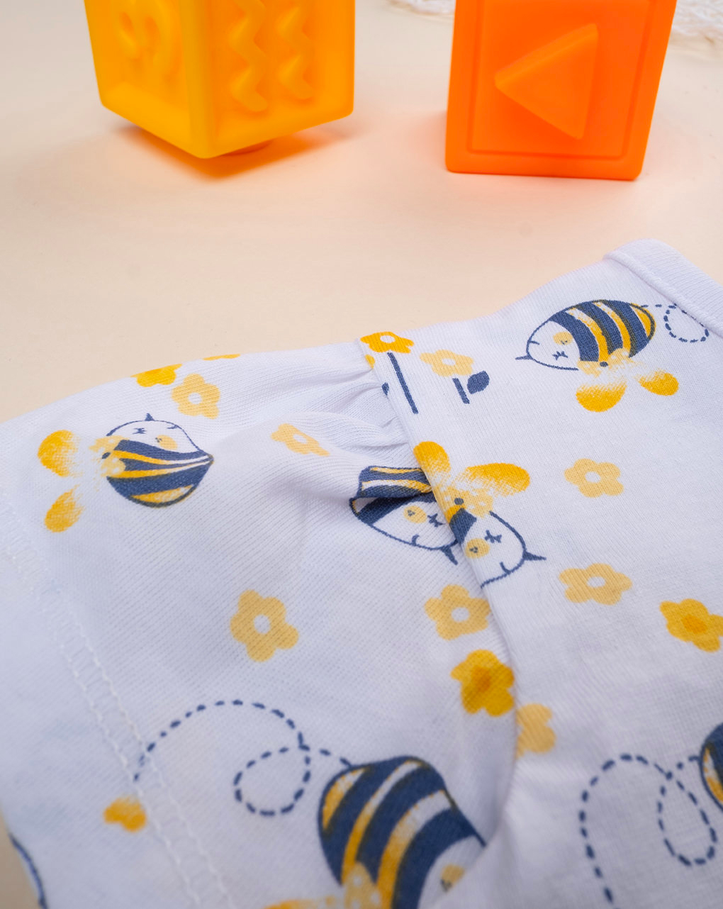 βρεφική ολόσωμη κοντή πιτζάμα με μέλισσες για κορίτσι - Prénatal
