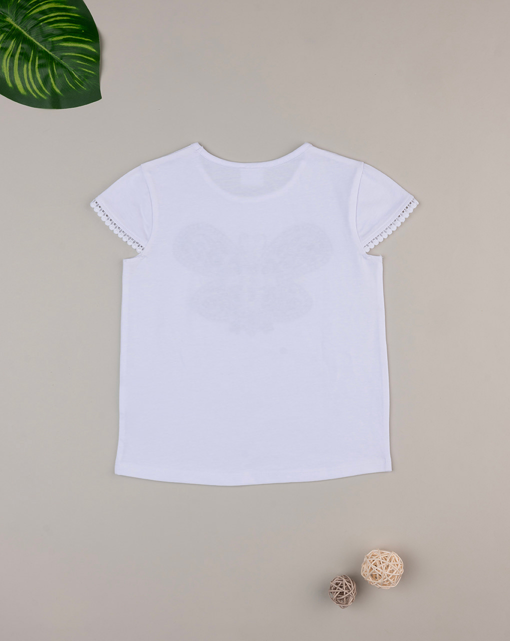 παιδικό t-shirt λευκό με πεταλούδα για κορίτσι - Prénatal