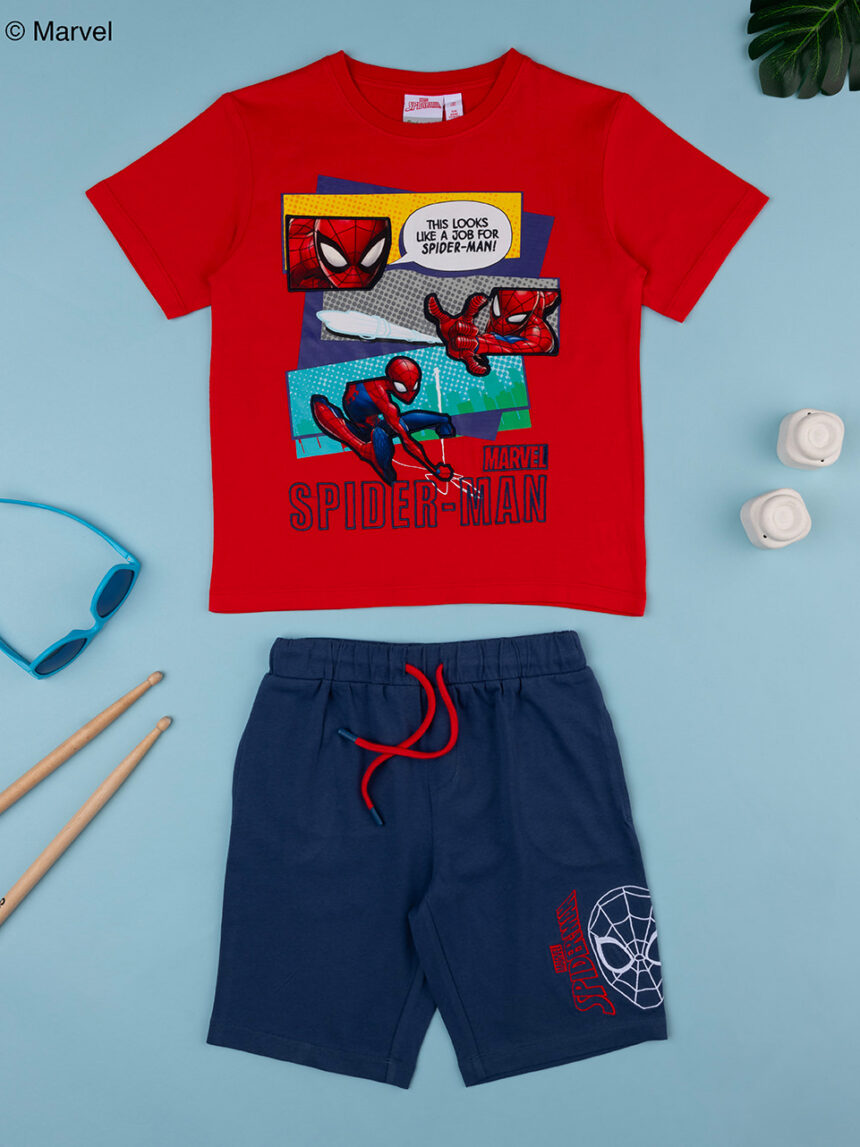 παιδικό σετ t-shirt και σορτσάκι spiderman για αγόρι - Prénatal