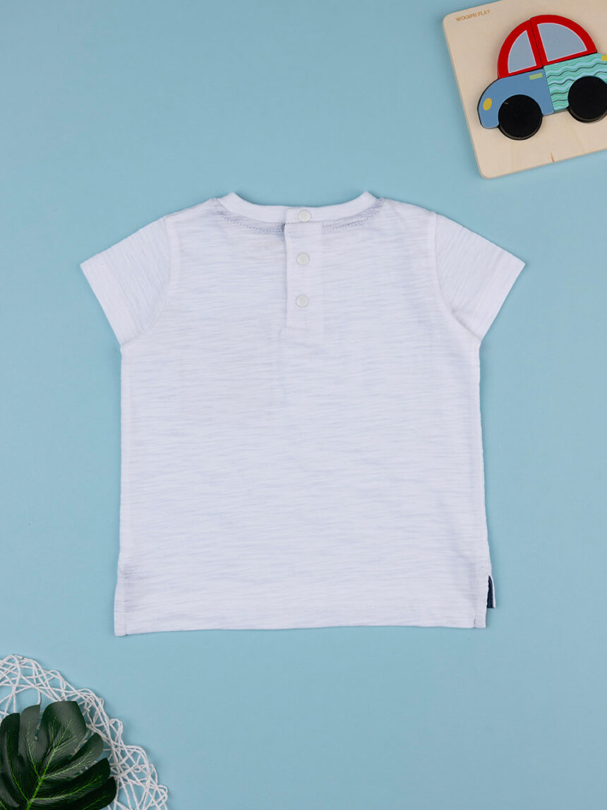 βρεφικό t-shirt λευκό με τσέπη για αγόρι - Prénatal