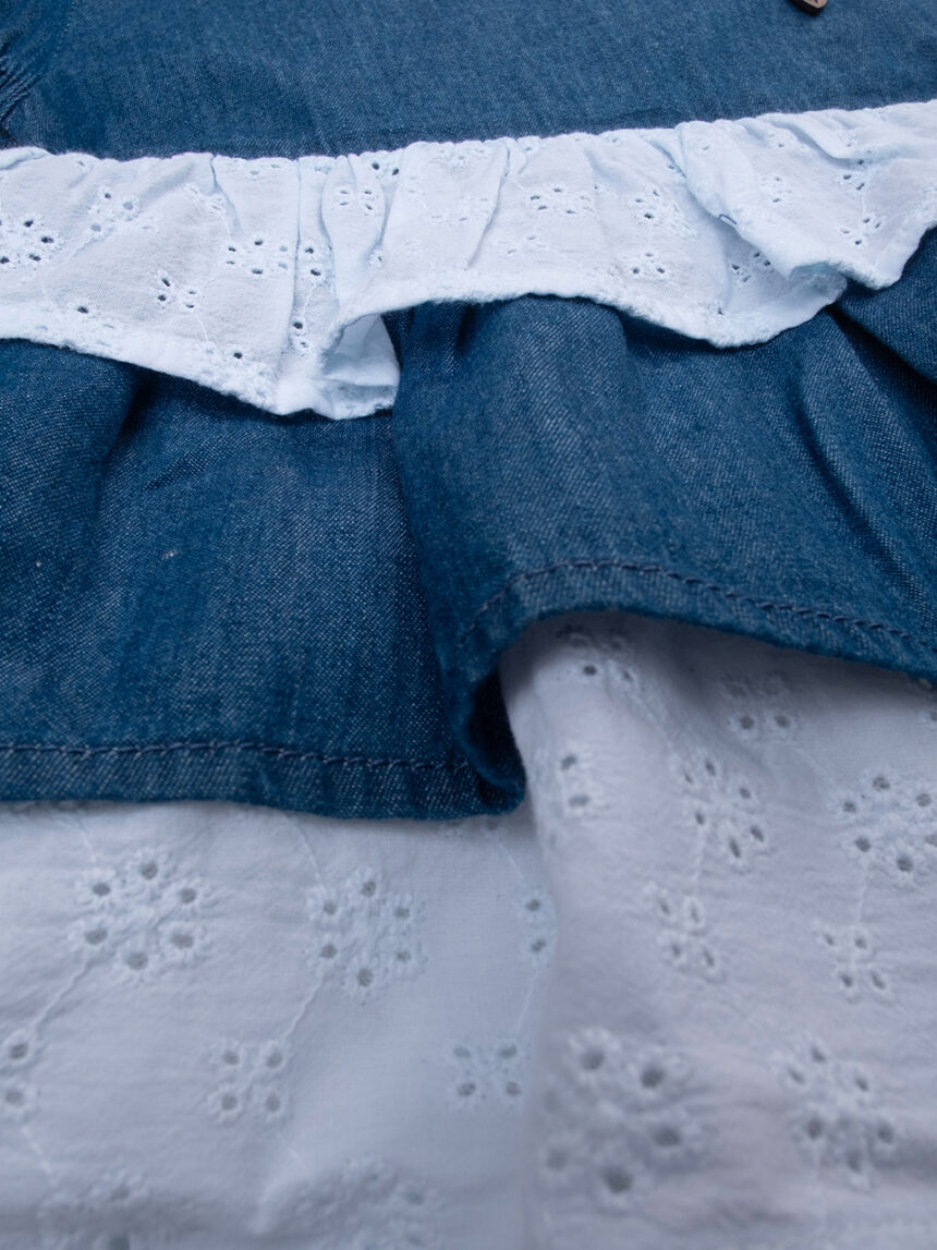 βρεφικό φορεματάκι denim chambray με δαντέλα για κορίτσι - Prénatal