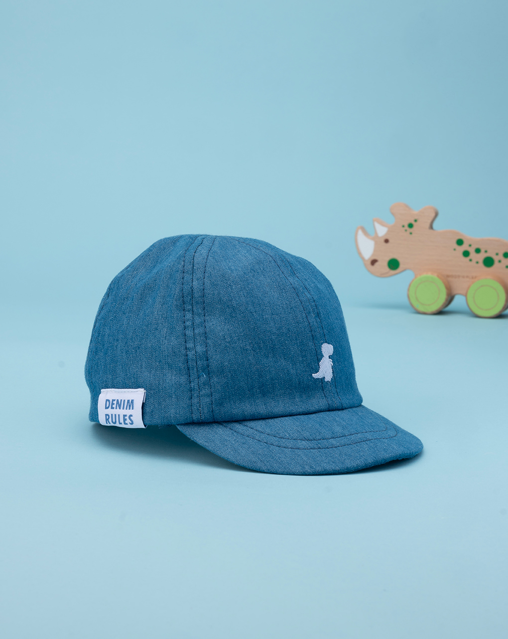 βρεφικό καπέλο baseball τζιν με δεινόσαυρο για αγόρι - Prénatal