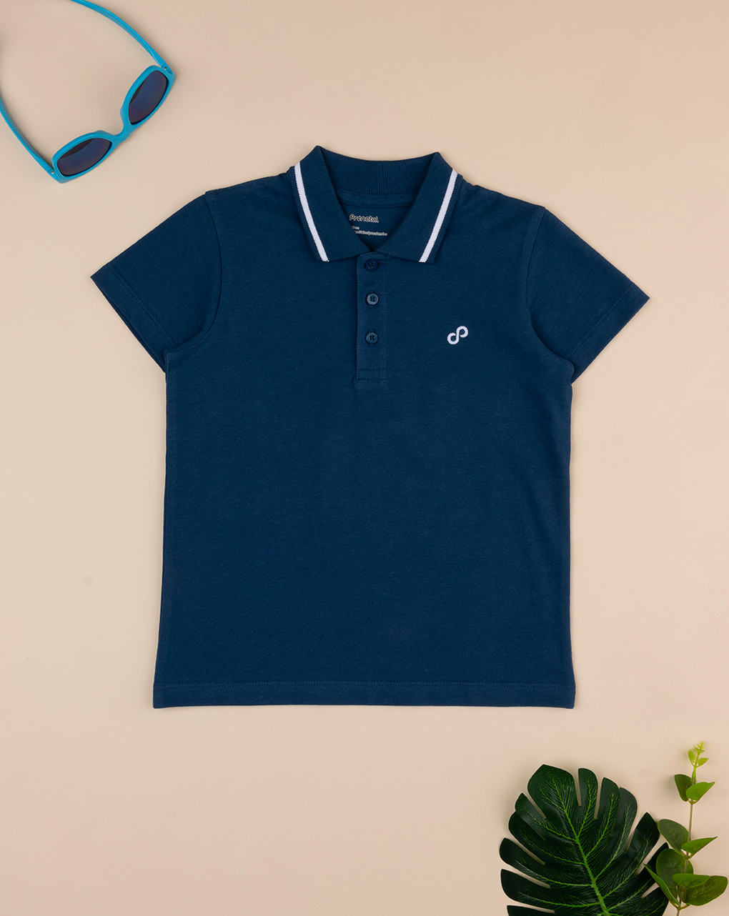 παιδικό t-shirt πόλο μπλε "άπειρο" για αγόρι - Prénatal