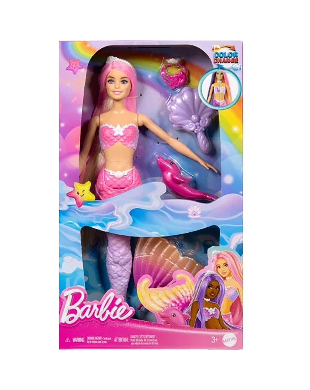 Barbie γοργόνα μαγική μεταμόρφωση κούκλα με αλλαγή χρώματος hrp97