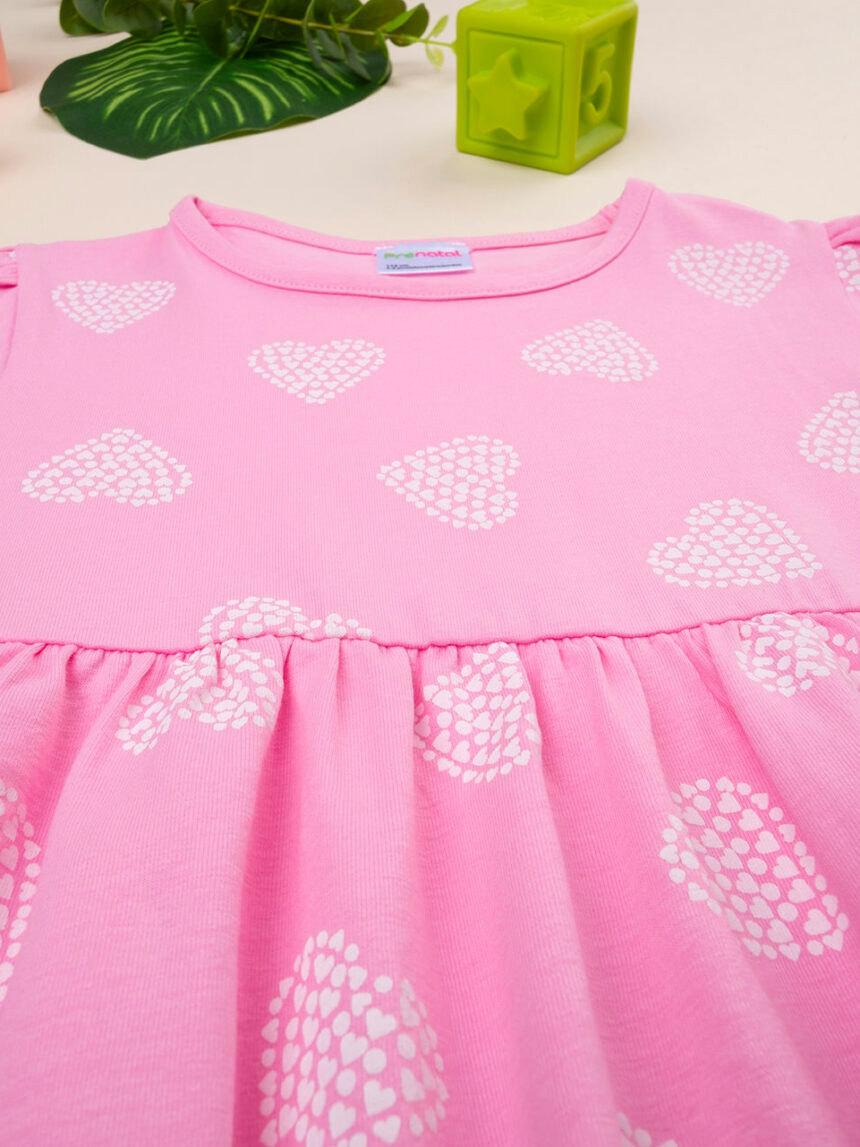παιδικό φόρεμα ροζ με καρδούλες για κορίτσι - Prénatal
