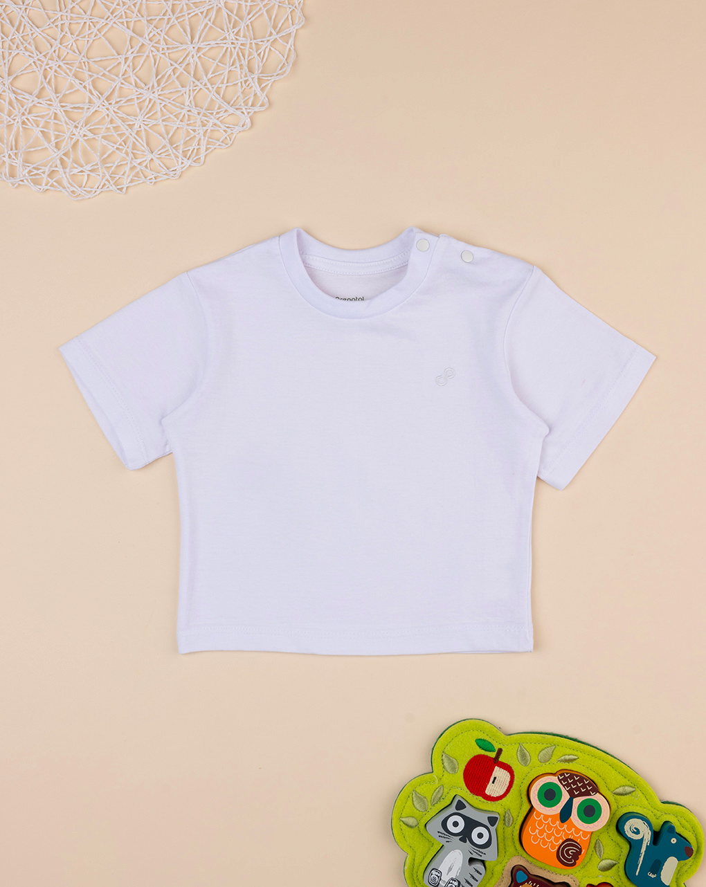 βρεφικό t-shirt basic λευκό "άπειρο" για αγόρι - Prénatal
