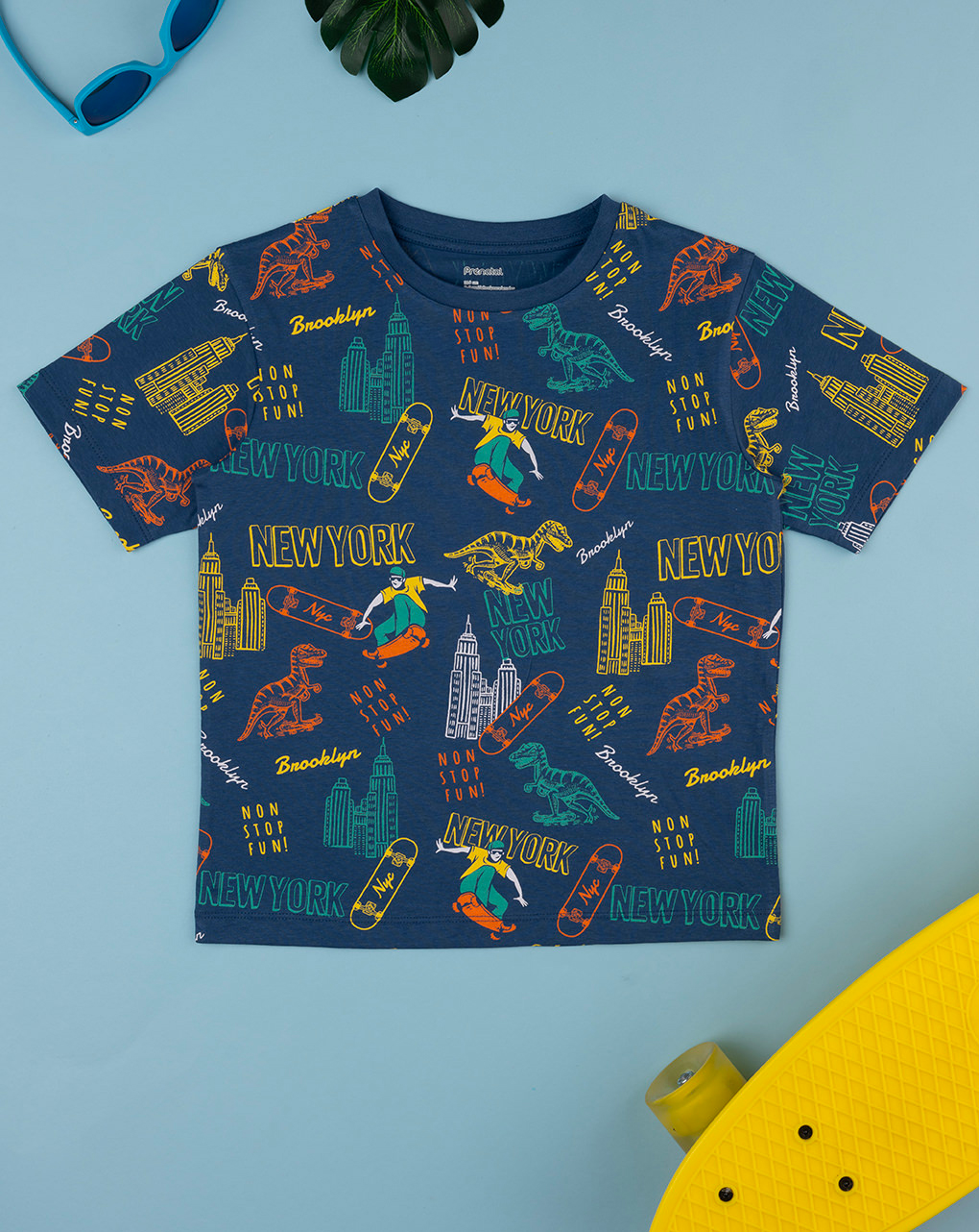 παιδικό t-shirt μπλε new york για αγόρι - Prénatal