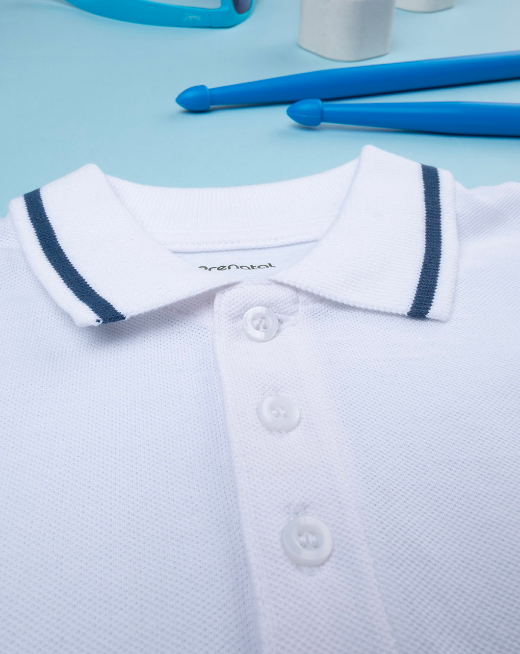 παιδικό t-shirt πόλο λευκό "άπειρο" για αγόρι - Prénatal