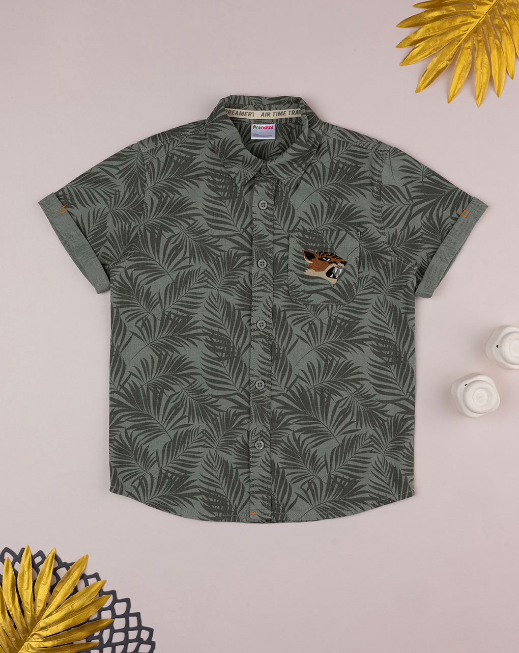 παιδικό πουκάμισο λινό safari για αγόρι - Prénatal