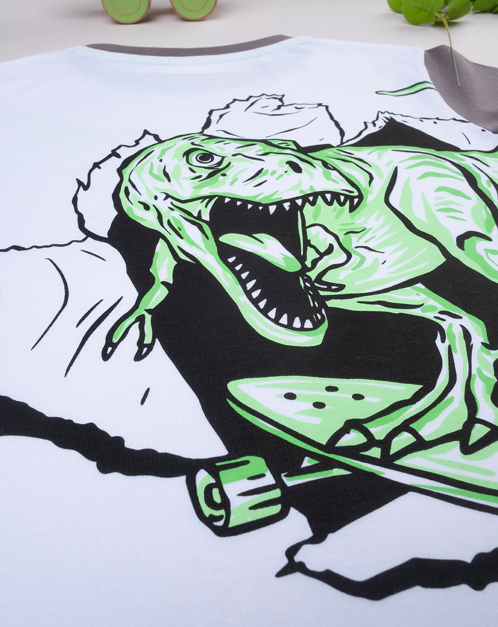 παιδικό t-shirt λευκό t-rex για αγόρι - Prénatal