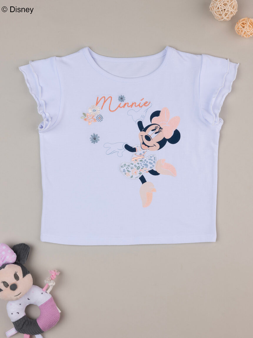 παιδικό t-shirt λευκό με τη minnie για κορίτσι - Prénatal