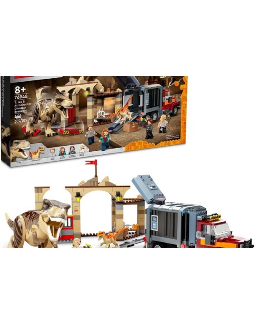 Lego jurassic world t. rex & atrociraptor dinosaur breakout 76948 - Lego
